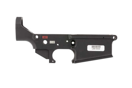 LMT stripped MWS lower receiver is compatible with Armalite AR10 pattern receivers and features colorfilled selector markings